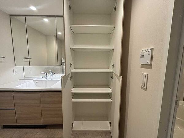 洗面所部分の収納です