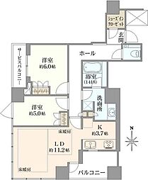 堂島ザ・レジデンスマークタワー 2LDKの間取図画像