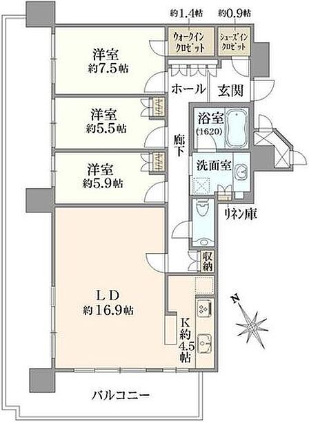 3LDK 間取り