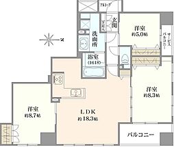 グレイスロワ福島 3LDKの間取図画像