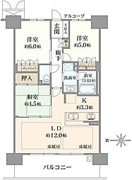 ファインシティ大阪城公園 3LDKの間取図画像