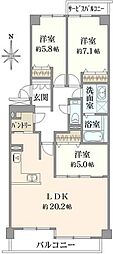 グランステイツ豊中本町寿楽荘 3LDKの間取図画像