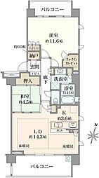 プラウド千里桃山台 2SLDKの間取図画像