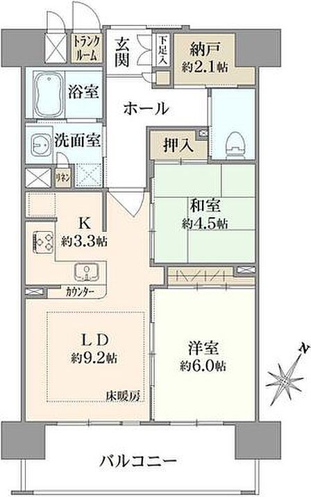 2LDK 間取り
