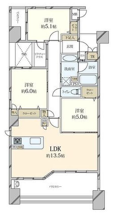 3LDK 間取り