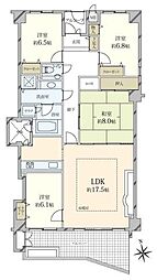 ロマネスク芦屋ガーデン 4LDKの間取図画像