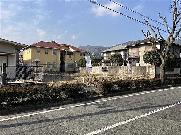 南東側から敷地を望む