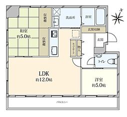 ロイヤル住吉 2LDKの間取図画像