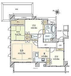 プラウド豊中南桜塚 3LDKの間取り