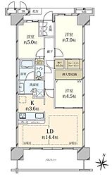 プラウドシティ伊丹 3SLDKの間取り