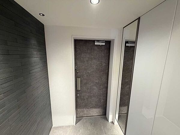 玄関は無彩色を基調としています