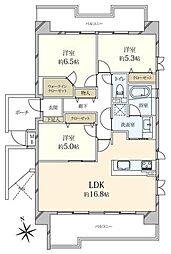 メロディーハイム高麗橋 3LDKの間取図画像