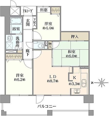 3LDK 間取り