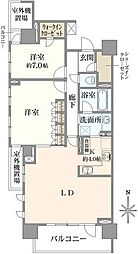 プラウドタワー名古屋伏見 2LDKの間取図画像