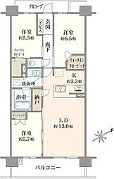 シエリア昭和杁中 3LDKの間取図画像