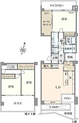 覚王山グランドヒルズ 3LDKの間取図画像
