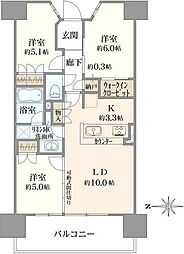 リビオ所沢 3LDKの間取図画像