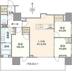 パークホームズ川越新富町アドーア 3LDKの間取図画像