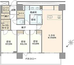 パークタワー品川ベイワード 3LDKの間取図画像