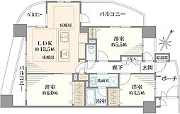 落合シティタワー 3LDKの間取り