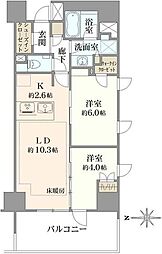 サンリヤン花小金井ステーションフロント 2LDKの間取図画像