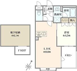 ジェイパーク笹塚 1LDKの間取図画像