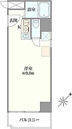 陽輪台西新宿 ワンルームの間取図画像