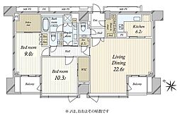 フォルム内藤町 2LDKの間取図画像