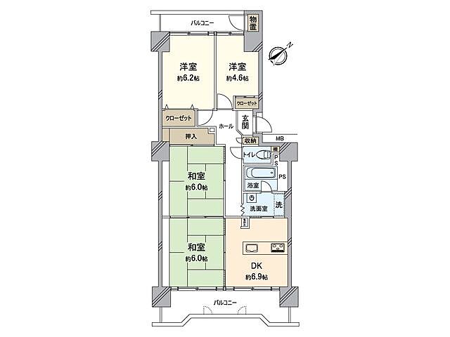間取り 藤和さやまハイタウン　Ｄ棟 13階/-