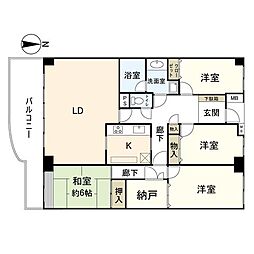 阪急逆瀬台マンションアヴェルデ2番館 4SLDKの間取図画像