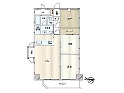 ライオンズマンション第3中島公園 2SLDKの間取図画像