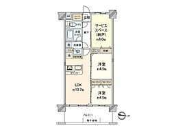 リスティア戸田ブリシアコート 2SLDKの間取図画像