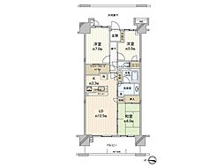 ワンダーベイシティSAZANガーデンウエスト 3LDKの間取図画像