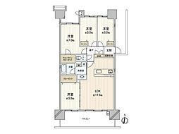 ワンダーベイシティSAZANフロントウイング 4LDKの間取図画像