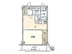 ウィンベルデュエット船橋薬園台 1Kの間取図画像