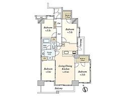 オーベル船堀 4LDKの間取図画像