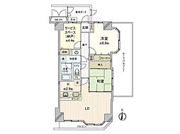 ライオンズシティ西日暮里 2SLDKの間取図画像