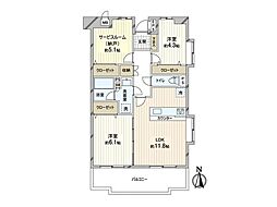 けやき通り北八番館 2SLDKの間取図画像