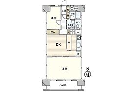 中野本町マンション 2DKの間取図画像