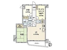 ライオンズプラザ府中是政駅前 2SLDKの間取図画像