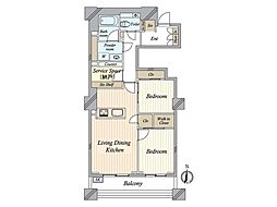 パークタワー亀戸ステーションアリーナ 2SLDKの間取図画像