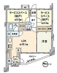 レーベンハイム西小岩ロイヤルガーデン 1SLDKの間取図画像