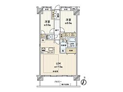 クレストフォルム横浜グランステージ 2LDKの間取図画像