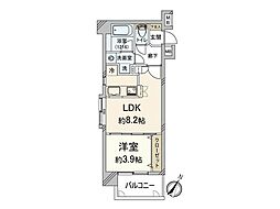アクタス天神アネックス 1LDKの間取図画像