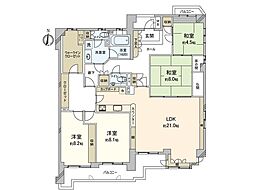 室見二丁目パーク・マンション 4LDKの間取図画像