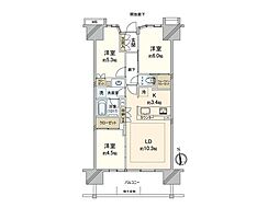 パークシティ柏の葉キャンパスサウスマークタワー 3LDKの間取図画像