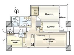 芝浦アイランドグローヴタワー 2SLDKの間取図画像
