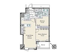 パークコート虎ノ門 2LDKの間取図画像