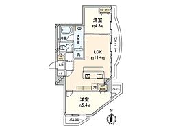 ランドステージ恵比寿 2LDKの間取図画像