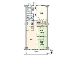 イトーピア八島マンションA棟 3LDKの間取図画像